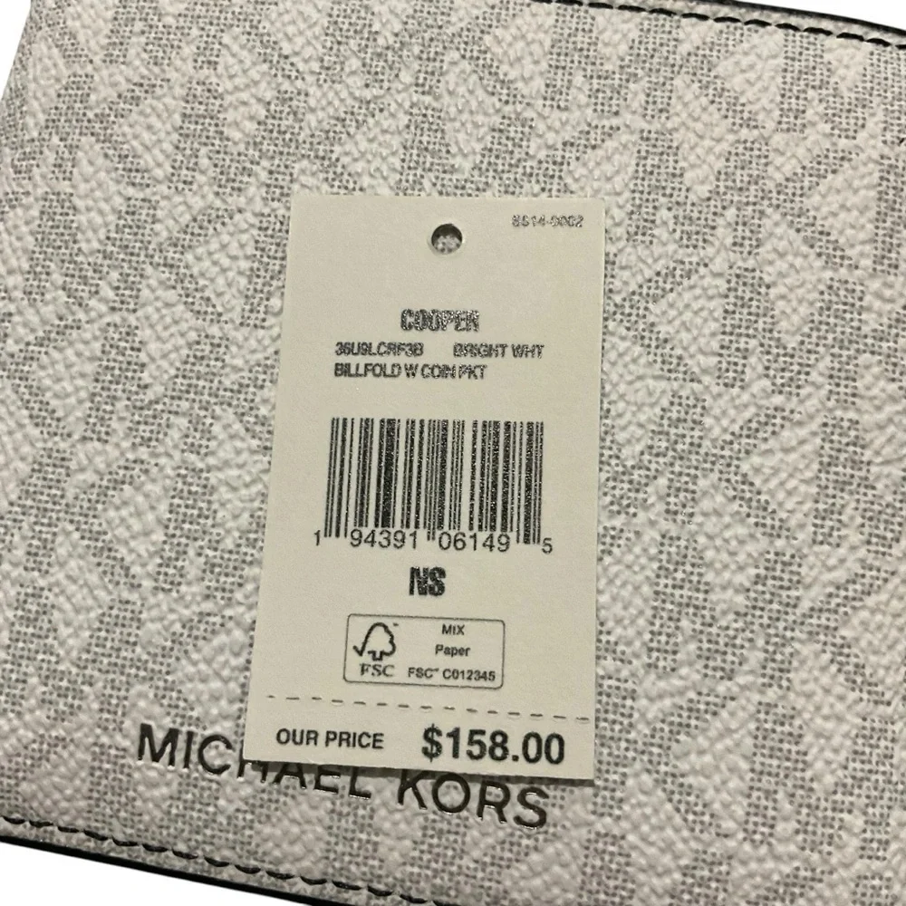 Michael Kors Cooper Wallet for Men or Women in Bright White